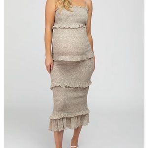 Taupe MIDI Dress scrunched